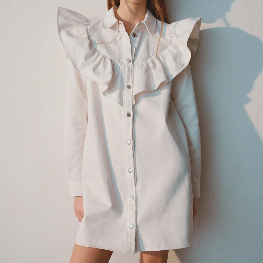 Zara White denim dress